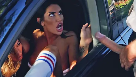 The cop displays his pink cigar 2 a duo of lezzies